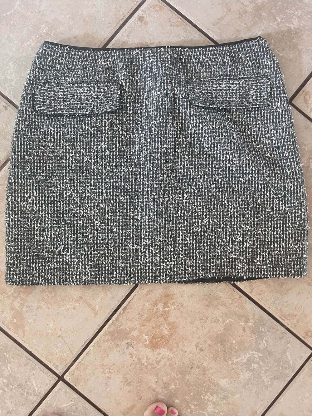 Banana Republic Black & White Tweed Mini Skirt